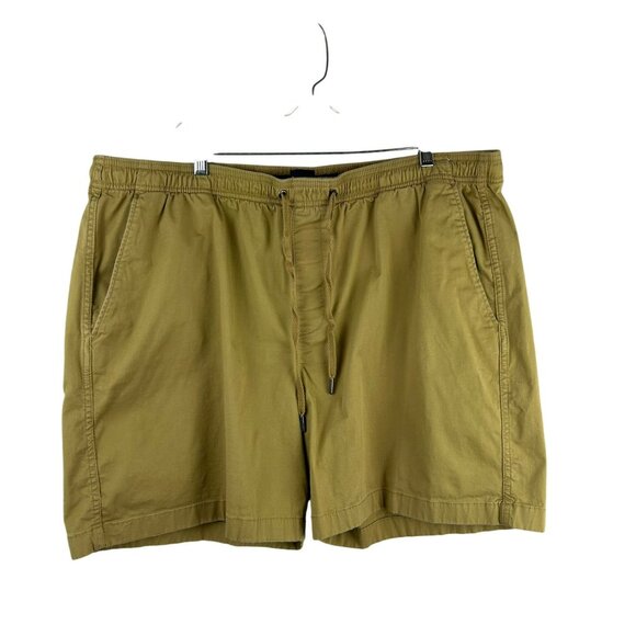GAP Pull On Khaki Shorts Women XXL Brown Tan 6" Inseam Elastic Waist Drawstring - Picture 1 of 4